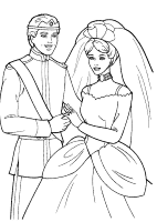 A coloring page of princess